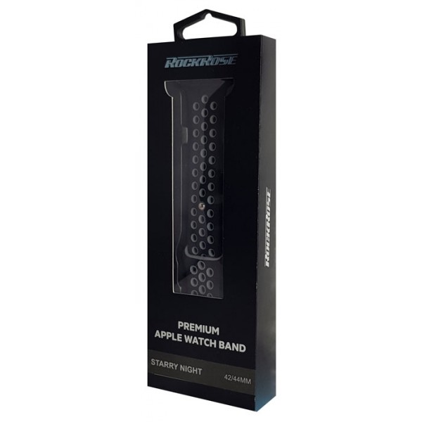 ROCKROSE band σιλικόνης Starry Night για Apple Watch 42/44mm, μαύρο