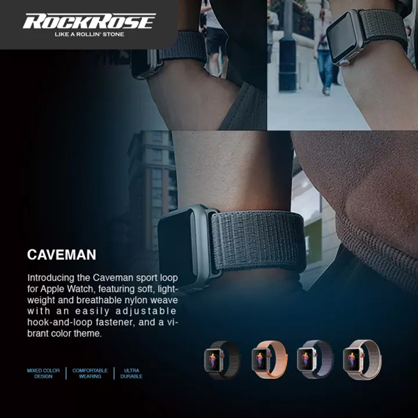 ROCKROSE nylon weave band Caveman για Apple Watch 42/44mm, πορτοκαλί ROCKROSE nylon weave band Caveman για Apple Watch 42/44mm, πορτοκαλί