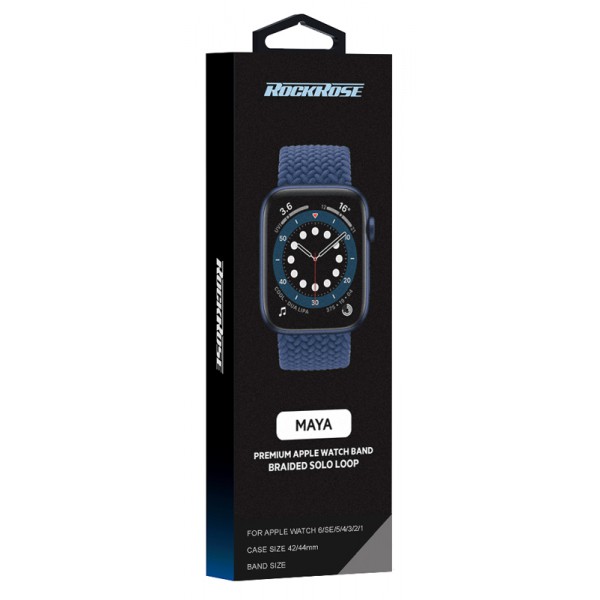 ROCKROSE πλεκτό solo band Maya για Apple Watch 42/44mm, 165mm, μαύρο