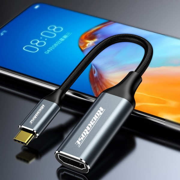 ROCKROSE αντάπτορας USB Type-C σε HDMI Infinity H, 4K, γκρι ROCKROSE αντάπτορας USB Type-C σε HDMI Infinity H, 4K, γκρι
