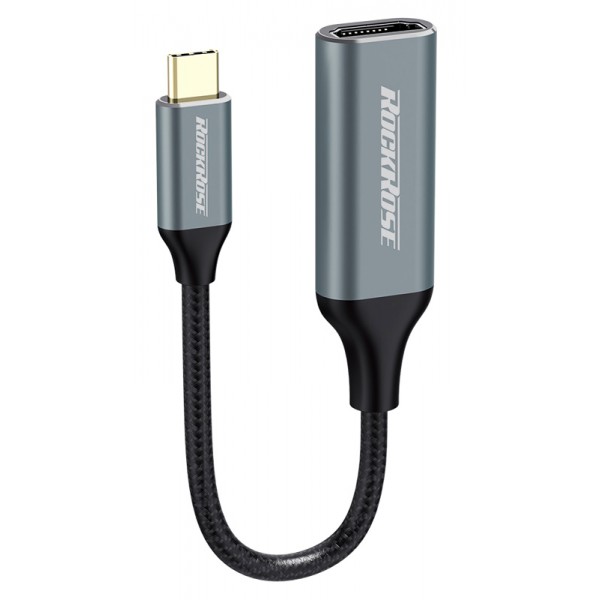 ROCKROSE αντάπτορας USB Type-C σε HDMI Infinity H, 4K, γκρι ROCKROSE αντάπτορας USB Type-C σε HDMI Infinity H, 4K, γκρι