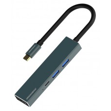 ROCKROSE docking station Infinity 06S, 6 θυρών, USB-C, 60W PD, 4K, γκρι