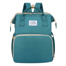 2 in 1 τσάντα πλάτης και παιδικό κρεβατάκι TMV-0050, αδιάβροχη, πράσινη