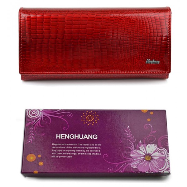 HENGHUANG γυναικείο πορτοφόλι LBAG-0008, δερμάτινο, κόκκινο HENGHUANG γυναικείο πορτοφόλι LBAG-0008, δερμάτινο, κόκκινο