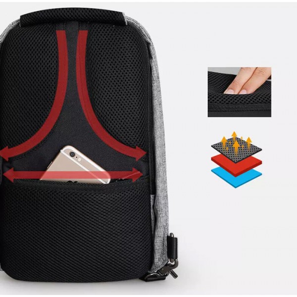 MARK RYDEN τσάντα crossbody MR5898, θήκη tablet 9.7", αδιάβροχη, μαύρη