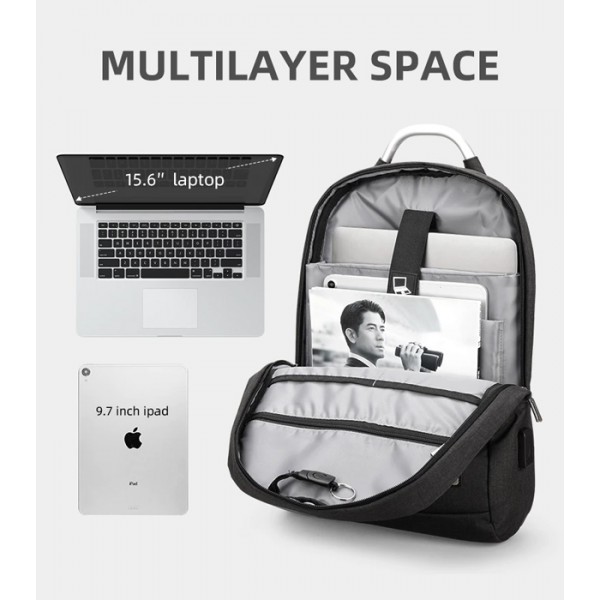 MARK RYDEN τσάντα πλάτης MR6320, με θήκη laptop 15.6", 16L, μαύρη