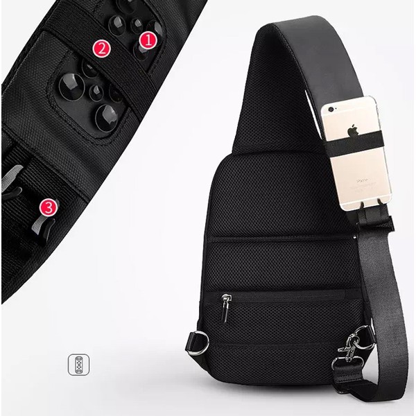 MARK RYDEN τσάντα crossbody MR7056, θήκη tablet 9.7", αδιάβροχη, μαύρη