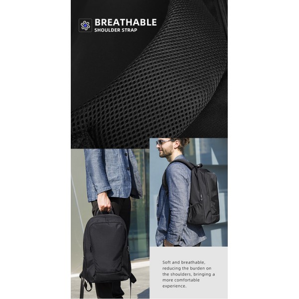 MARK RYDEN τσάντα πλάτης MR9491, με θήκη laptop 15.6", 15L, μαύρη