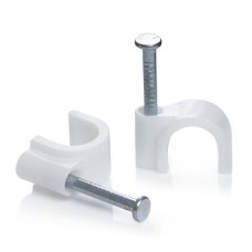 POWERTECH Ρόκα στήριξης καλωδίων, Round, 14mm, λευκή, 100τμχ