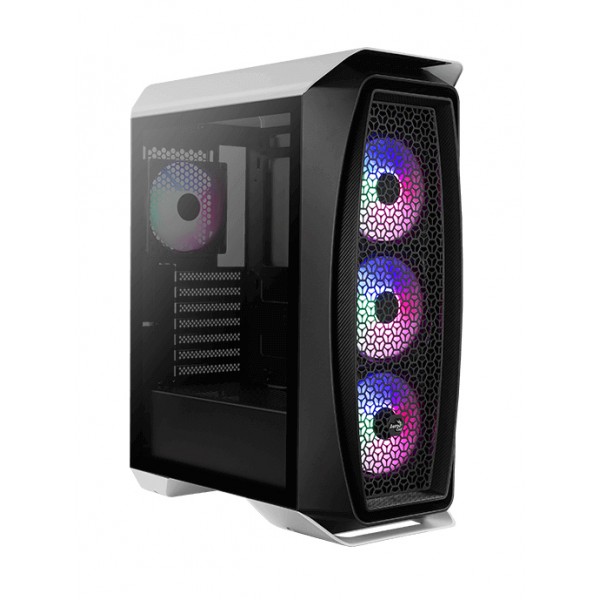 AEROCOOL PC case mid tower Aero One Frost, 195x461x411mm, 4x fan, λευκό