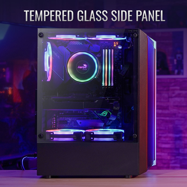AEROCOOL PC case mid tower BIONIC-G, 206x450x372mm, 1x RGB fan, μαύρο AEROCOOL PC case mid tower BIONIC-G, 206x450x372mm, 1x RGB fan, μαύρο