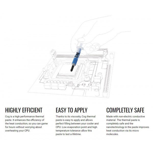 AEROCOOL θερμοαγώγιμη πάστα COG-2G με σπάτουλα, 8.5W/mK, 2g AEROCOOL θερμοαγώγιμη πάστα COG-2G με σπάτουλα, 8.5W/mK, 2g
