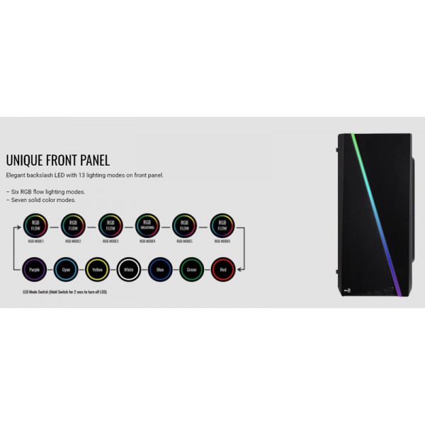 AEROCOOL PC case mini tower CYLON-MINI, 186x381.5x373mm, 1x fan, λευκό