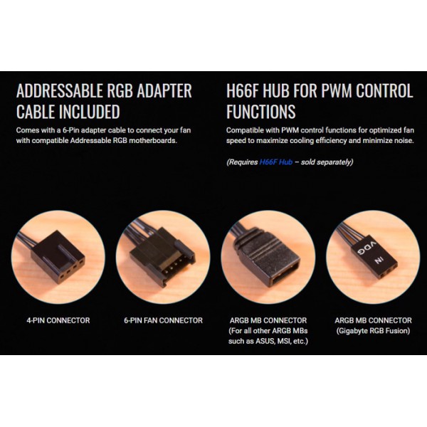 AEROCOOL LED ανεμιστήρας ECLIPSE-12, 6-pin connector, 120mm, ARGB