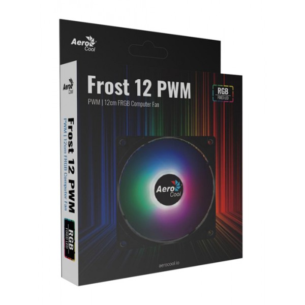 AEROCOOL LED ανεμιστήρας FROST-12, molex + 3-Pin connector, 120mm, FRGB