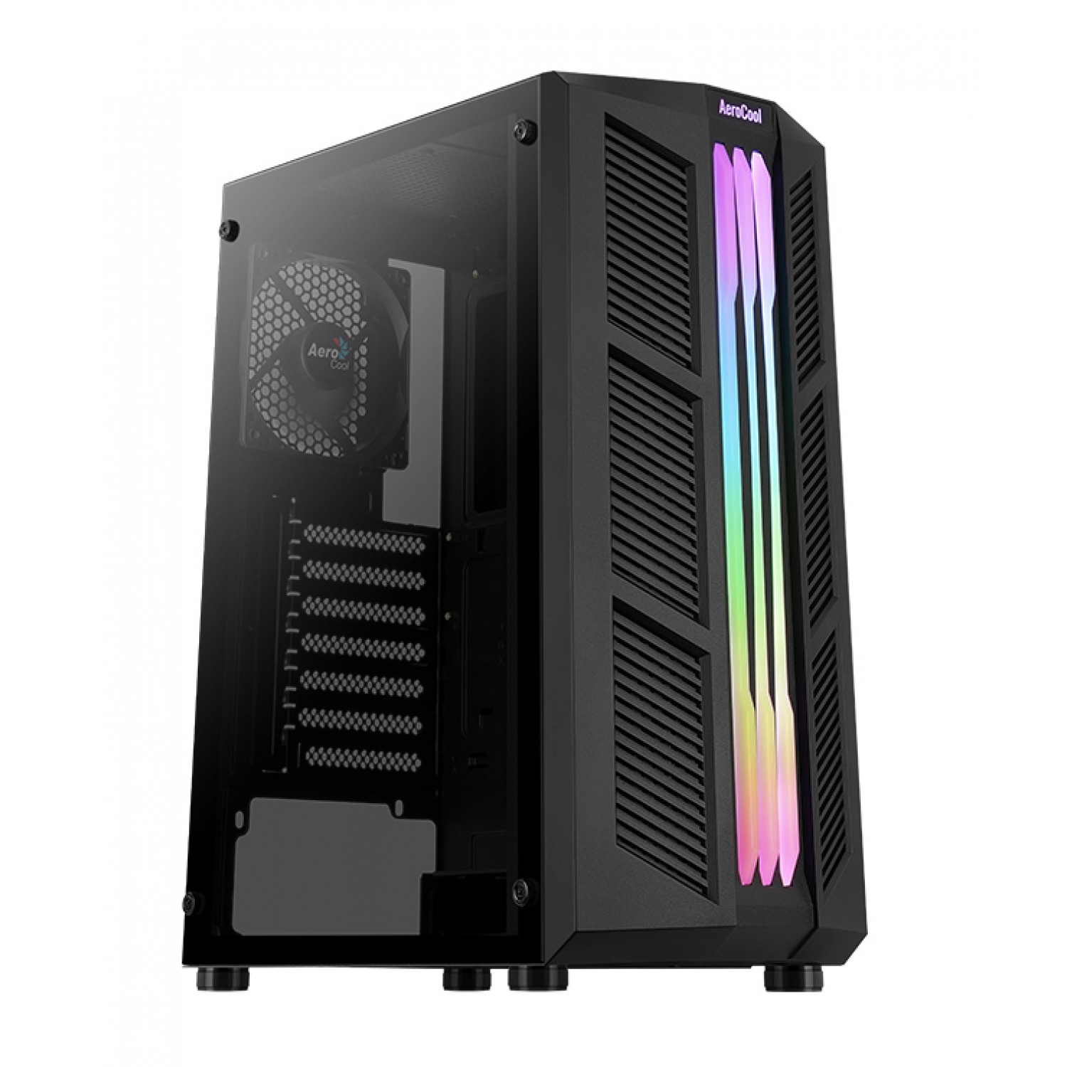 AEROCOOL PC case mid tower PRIME-G, 205x442x376.5mm, 1x fan, μαύρο