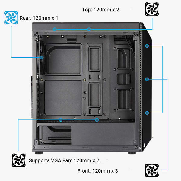 AEROCOOL PC case mid tower SHARD-G, 194x444x423.5mm, 4x RGB fan, μαύρο AEROCOOL PC case mid tower SHARD-G, 194x444x423.5mm, 4x RGB fan, μαύρο