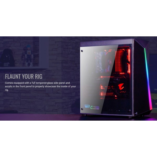 AEROCOOL PC case mid tower SHARD-G, 194x444x423.5mm, 4x RGB fan, μαύρο AEROCOOL PC case mid tower SHARD-G, 194x444x423.5mm, 4x RGB fan, μαύρο