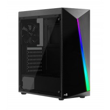 AEROCOOL PC case mid tower SHARD-G, 194x444x423.5mm, 4x RGB fan, μαύρο