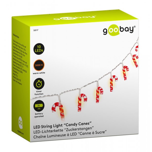 GOOBAY LED λαμπάκια με candy canes 58117, 3000K, 1.2m, 5lm, 10 LEDs GOOBAY LED λαμπάκια με candy canes 58117, 3000K, 1.2m, 5lm, 10 LEDs