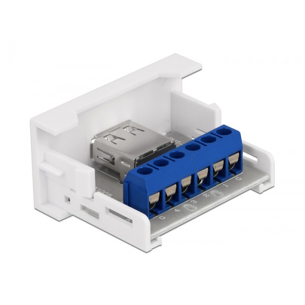 DELOCK module USB σε terminal block Easy 45 81343, 22.5x45mm, λευκό DELOCK module USB σε terminal block Easy 45 81343, 22.5x45mm, λευκό