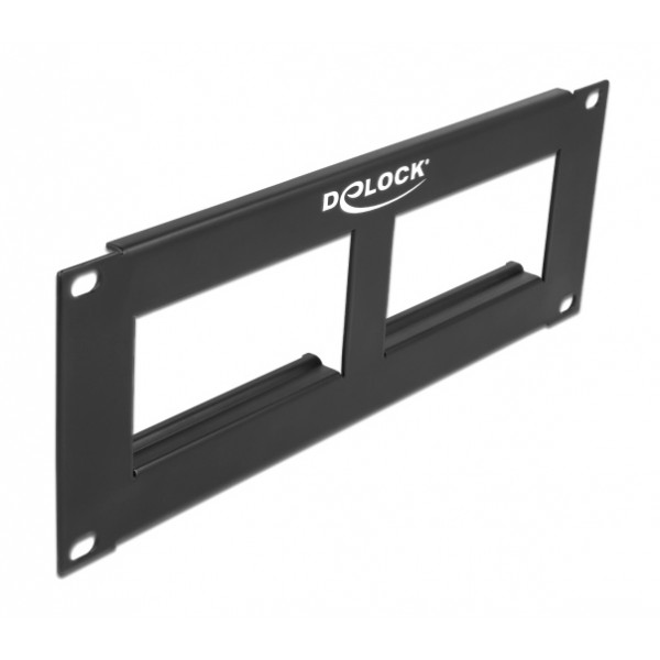 DELOCK patch panel Easy 45 81379, 10", 2U, 90.5x45.2mm x2, μαύρο DELOCK patch panel Easy 45 81379, 10", 2U, 90.5x45.2mm x2, μαύρο