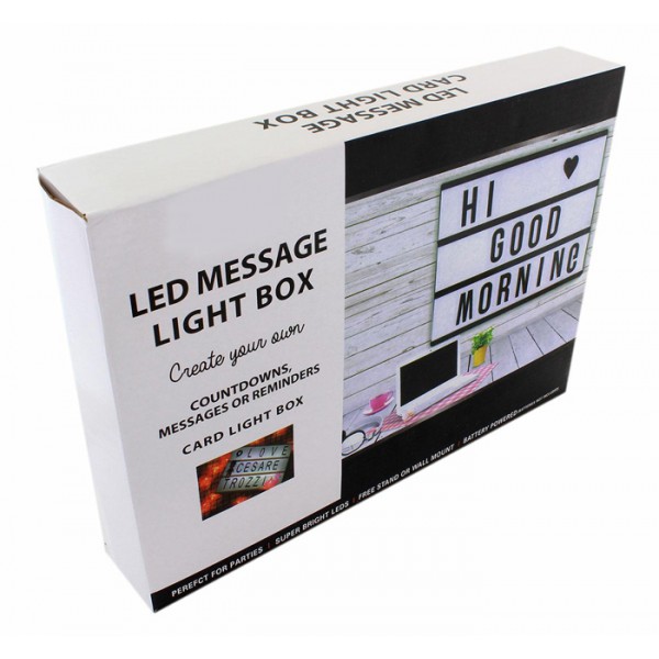 Φωτιστικός LED πίνακας ZD79A με 63 γράμματα & σύμβολα, λευκός