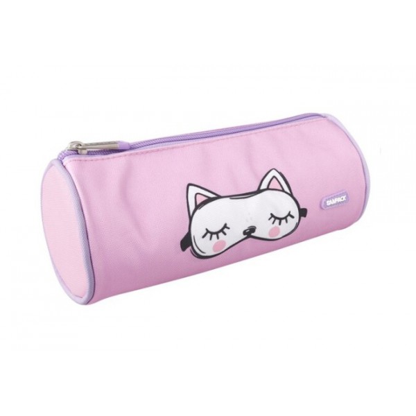 MP υφασμάτινη κασετίνα PA1025-01, κυλινδρική, ροζ MP υφασμάτινη κασετίνα PA1025-01, κυλινδρική, ροζ