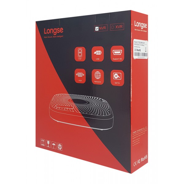 LONGSE NVR καταγραφικό NVR2108PGEW WiFi, H.265/H.264, 8 κανάλια LONGSE NVR καταγραφικό NVR2108PGEW WiFi, H.265/H.264, 8 κανάλια