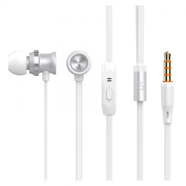 CELEBRAT Earphones με μικρόφωνο D7, 10mm, 3.5mm, 1.2m, λευκό CELEBRAT Earphones με μικρόφωνο D7, 10mm, 3.5mm, 1.2m, λευκό