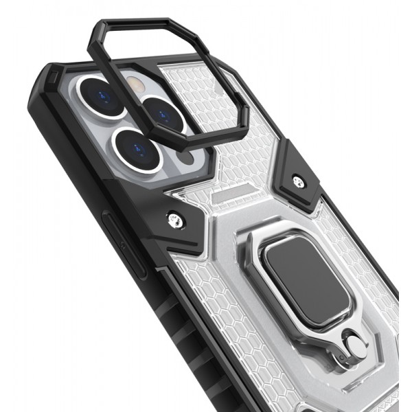 POWERTECH Θήκη Capsule Ring MOB-1667 για iPhone 13, μαύρη