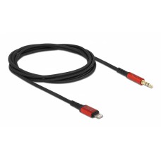 DELOCK καλώδιο Lightning σε 3.5mm 86587, 30AWG, 1.5m, μαύρο-κόκκινο