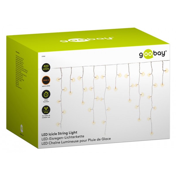 GOOBAY LED λαμπάκια κουρτίνα 57940, 3000K, 15m, IP44, 400 LEDs GOOBAY LED λαμπάκια κουρτίνα 57940, 3000K, 15m, IP44, 400 LEDs