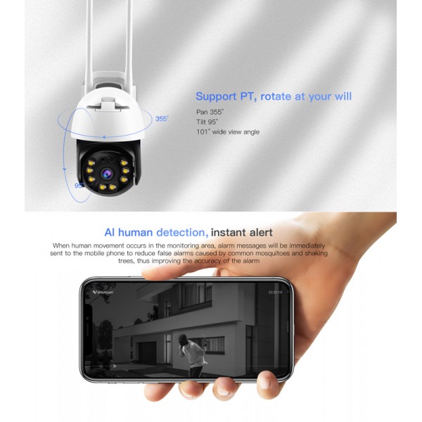 VSTARCAM smart IP κάμερα CS64, αδιάβροχη IP66, 3MP, WiFi, cloud/micro SD VSTARCAM smart IP κάμερα CS64, αδιάβροχη IP66, 3MP, WiFi, cloud/micro SD