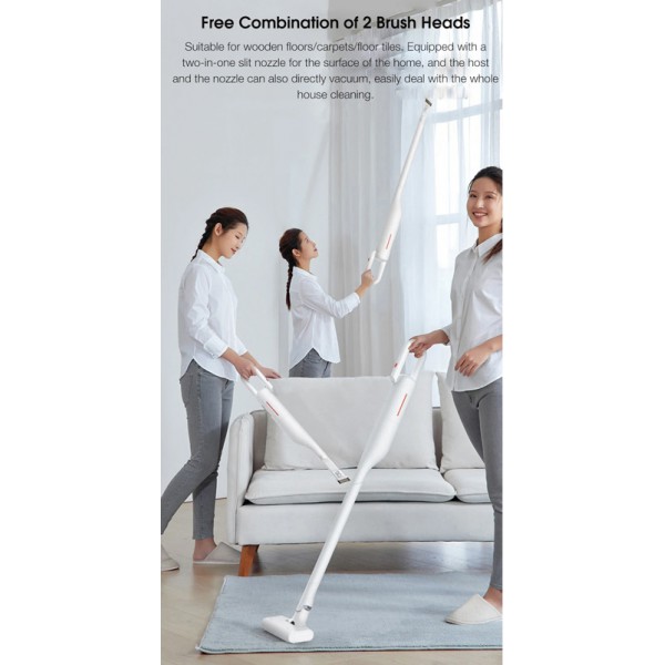 DEERMA φορητή ηλεκτρική σκούπα VC01 Max, 100W, 0.6L, 78dB, 12kPa, λευκή