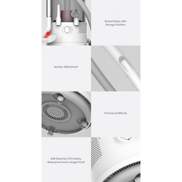 DEERMA ηλεκτρική σκούπα TJ200W για υγρά & στερεά, 800W, 6L, 16kPa, λευκή DEERMA ηλεκτρική σκούπα TJ200W για υγρά & στερεά, 800W, 6L, 16kPa, λευκή