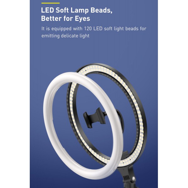 BASEUS φωτιστικό δαχτυλίδι LED CRZB12-B01, 12", χωρίς τρίποδα, μαύρο BASEUS φωτιστικό δαχτυλίδι LED CRZB12-B01, 12", χωρίς τρίποδα, μαύρο