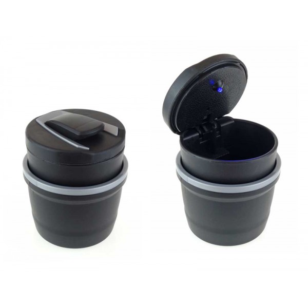 AMIO σταχτοδοχείο αυτοκινήτου 02168, με LED φωτισμό, μαύρο