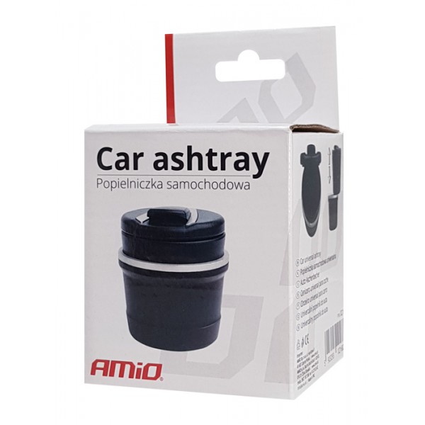 AMIO σταχτοδοχείο αυτοκινήτου 02168, με LED φωτισμό, μαύρο