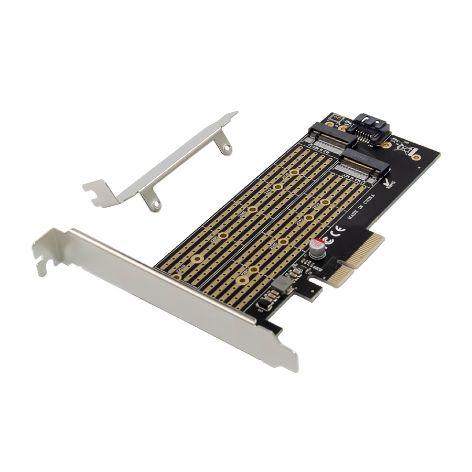 POWERTECH κάρτα επέκτασης 4x PCIe σε M.2 B & M Key NVMe ST531