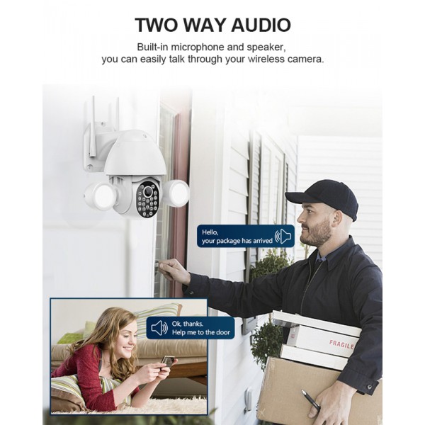 SECTEC smart IP PTZ κάμερα ST-967-5M-TY, με PIR & προβολείς, Wi-Fi, 5MP SECTEC smart IP PTZ κάμερα ST-967-5M-TY, με PIR & προβολείς, Wi-Fi, 5MP