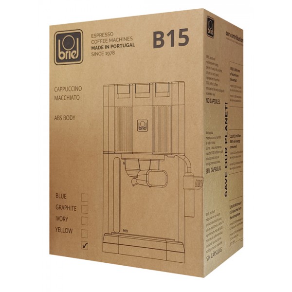 BRIEL μηχανή espresso B15, 20 bar, μαύρη