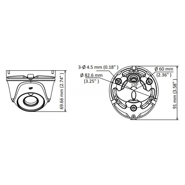HIKVISION HIWATCH υβριδική κάμερα HWT-T140-M, 2.8mm, 4MP, IP66