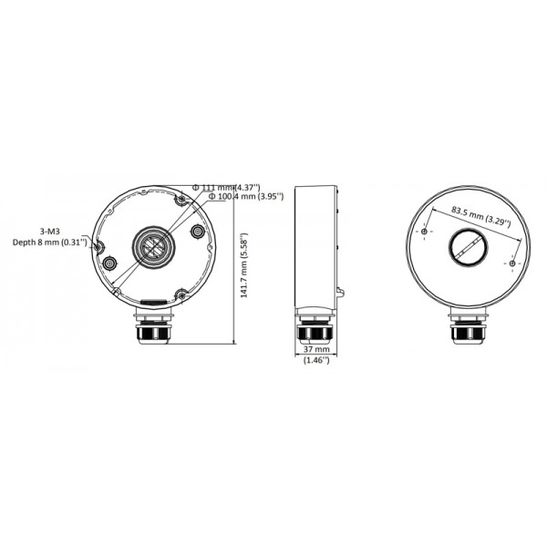 HIKVISION HIWATCH βάση κάμερας DS-1280ZJ-DM18, μεταλλική, λευκή HIKVISION HIWATCH βάση κάμερας DS-1280ZJ-DM18, μεταλλική, λευκή