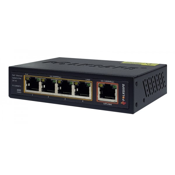 FOLKSAFE PoE Ethernet Switch FS-S1004EP-E, 4 Ports 10/100Mbps FOLKSAFE PoE Ethernet Switch FS-S1004EP-E, 4 Ports 10/100Mbps