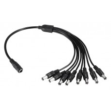 FOLKSAFE splitter DC1F8M, 1 θηλυκό σε 8 αρσενικά, 5.5x2.1mm, 4τμχ