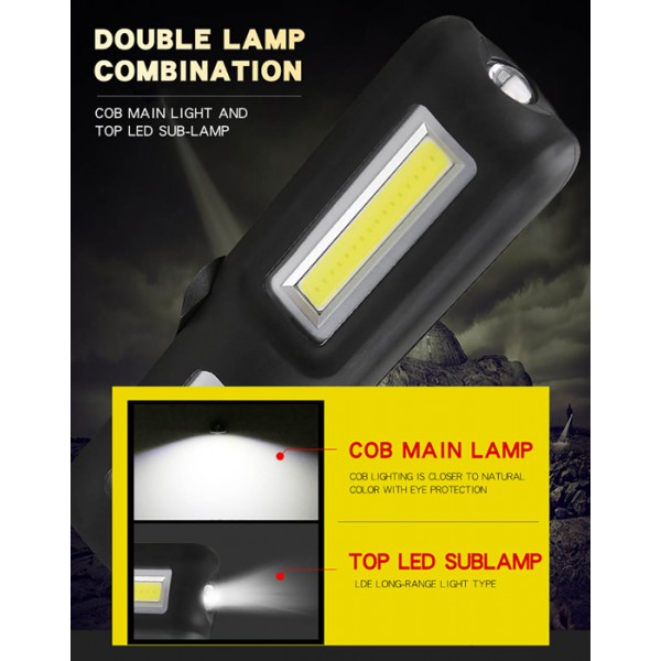 SUPFIRE φακός εργασίας G6 με εμπρόσθιο & πλαϊνό LED, CREE XPE LED & COB