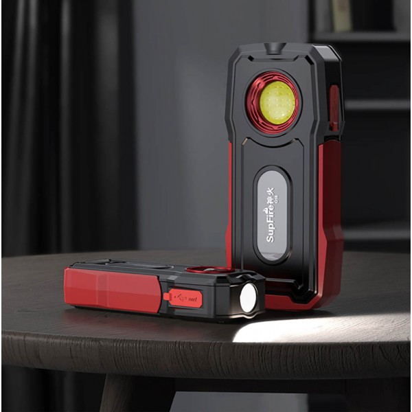 SUPFIRE φακός εργασίας G18 με εμπρόσθιο & πλαϊνό LED, 2000mAh, IP42