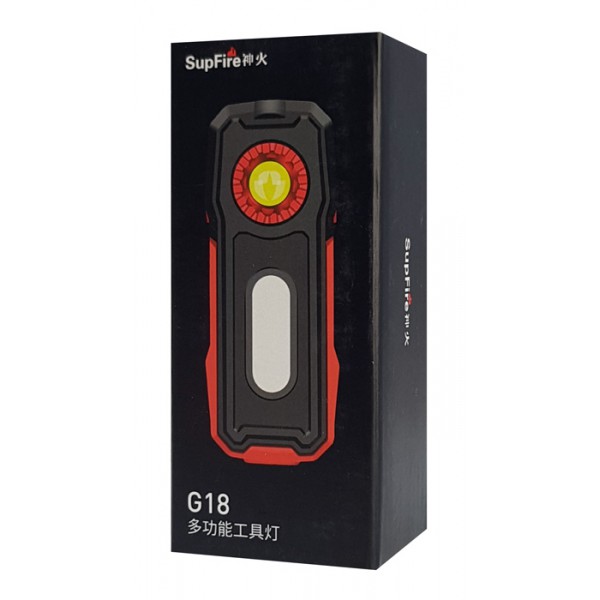 SUPFIRE φακός εργασίας G18 με εμπρόσθιο & πλαϊνό LED, 2000mAh, IP42