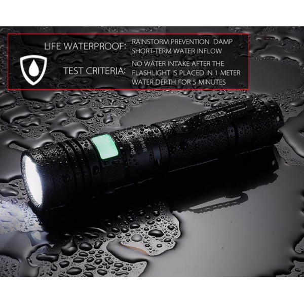 SUPFIRE φορητός φακός A2, 15W, 1500Lm, 180m, 2300mAh